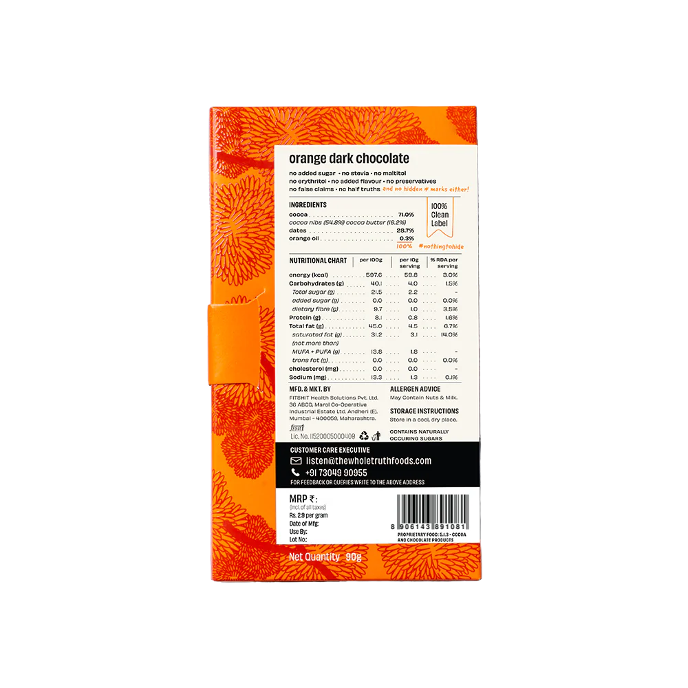 The Whole Truth 71% Cocoa Orange Dark Chocolate