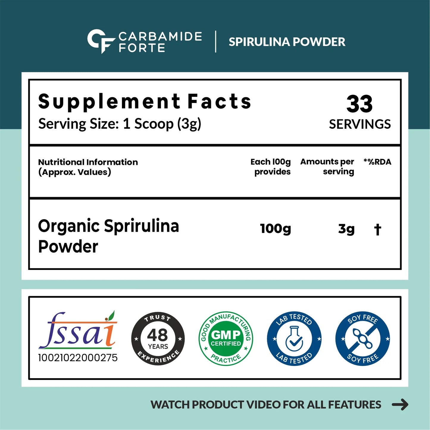 Carbamide Forte - Organic Spirulina Powder