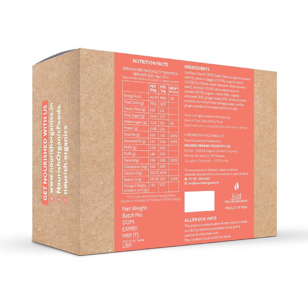 Nourish Organics - Ginger Oats Cookies