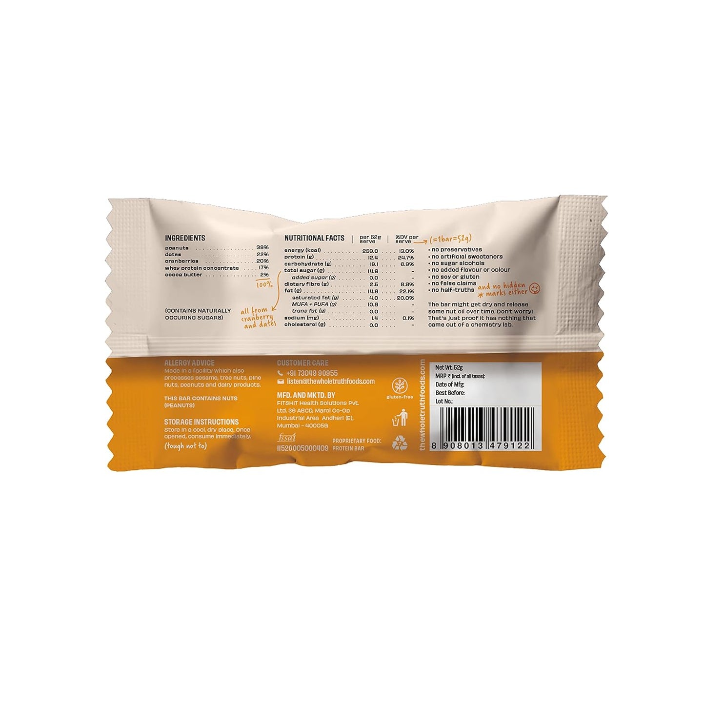 The Whole Truth Peanut Butter Protein Bar