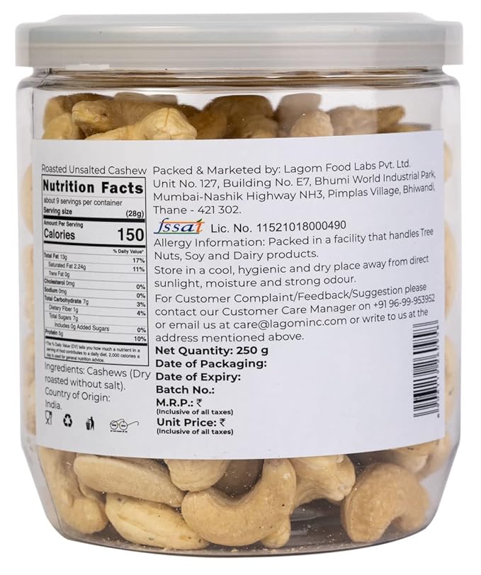 Lagom Gourmet - Unsalted Cashew