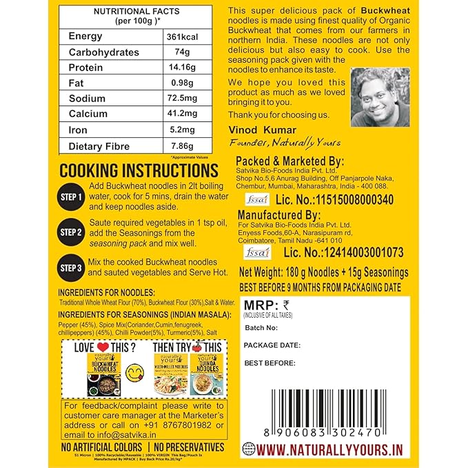 Naturally Yours - Buckwheat Noodle 180g