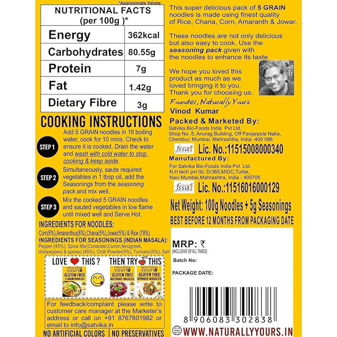 Naturally Yours - 5 Grain Noodle 100g