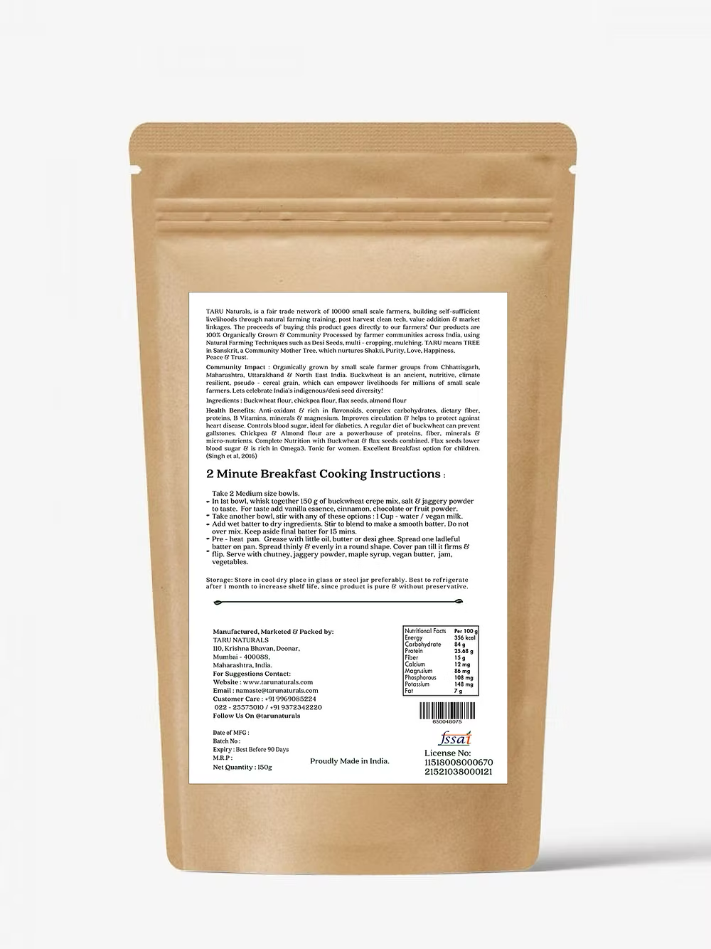 Taru - Buckwheat Crepe Premix 150g