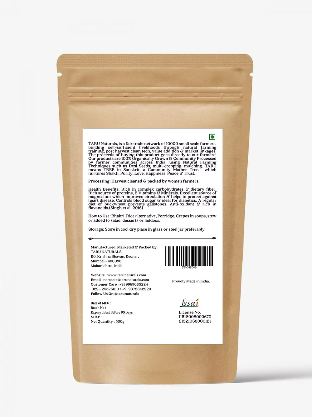 Taru - Himalayan Buckwheat Flour 500g