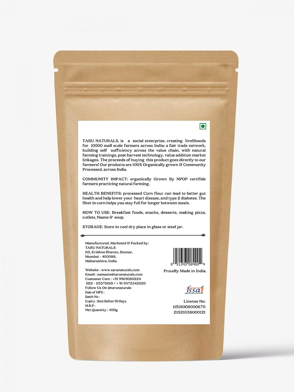 Taru - Desi Corn Flour 500g