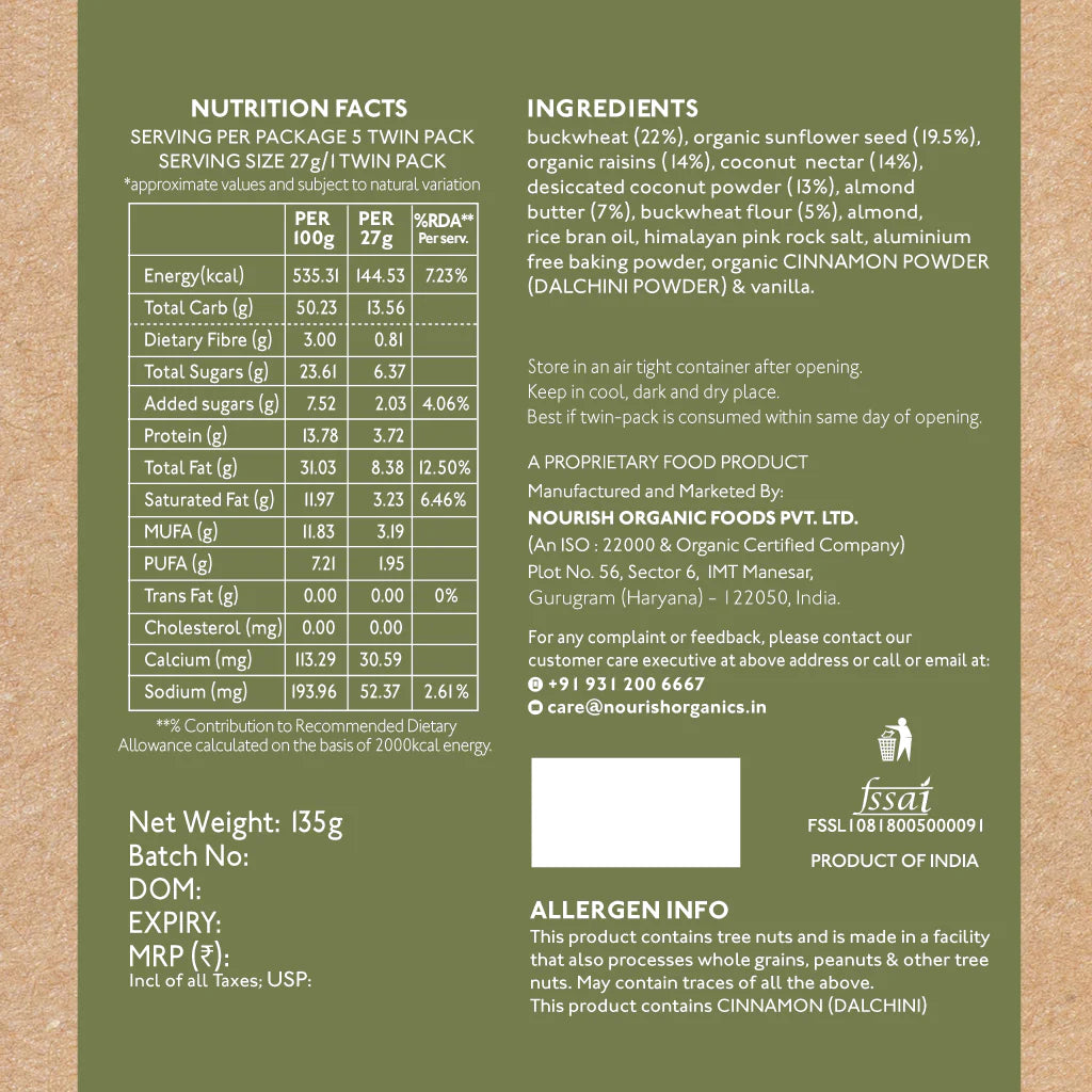 Nourish Organics - Almond Buckwheat Cookies