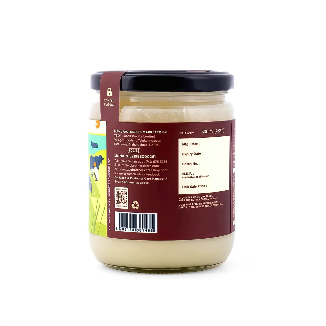 TBOF A2 Indian Buffalo Ghee 500ml