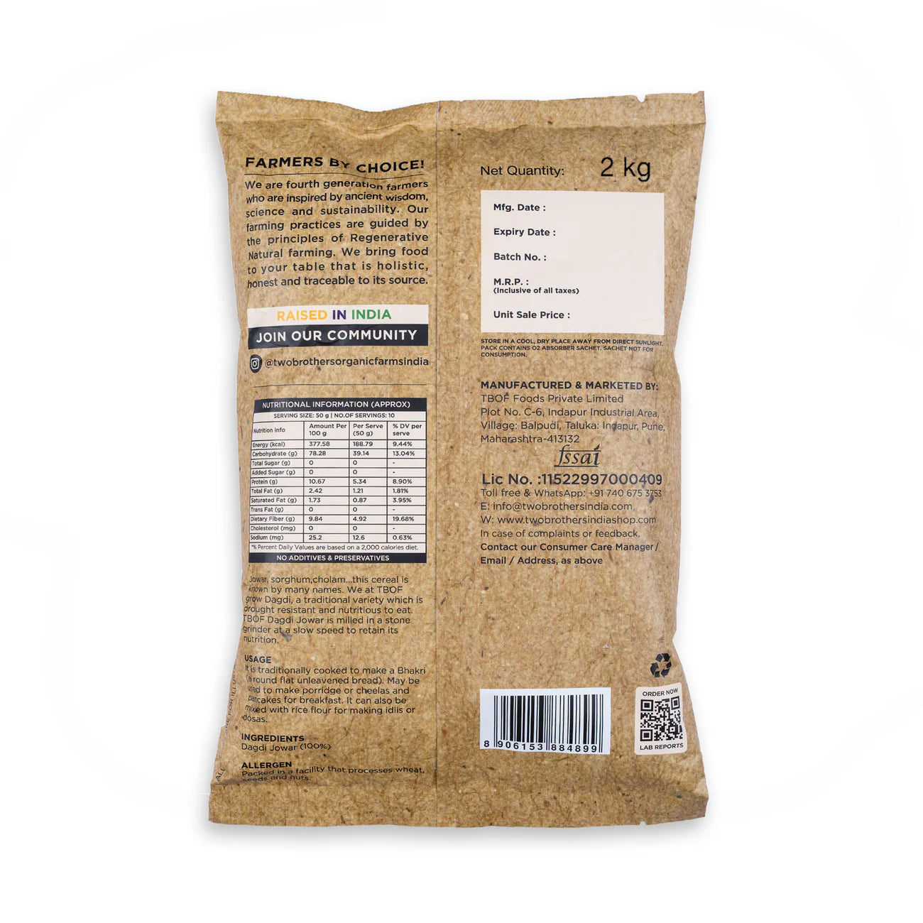 TBOF Stoneground Jowar Flour