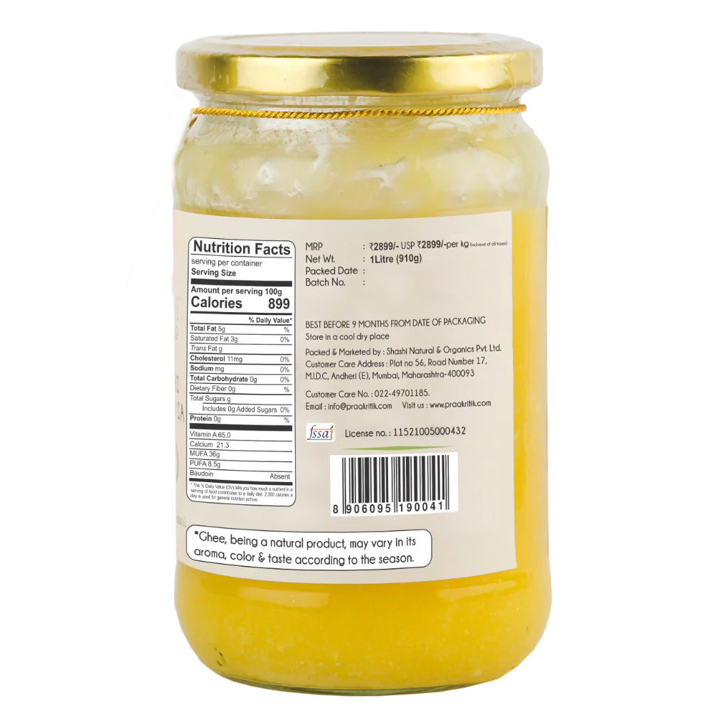 Praakritik Desi Gir Cow A2 Ghee 1L