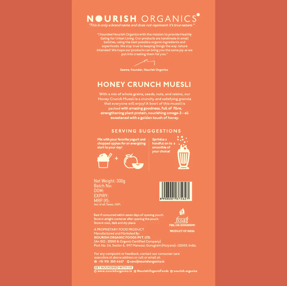 Nourish Organics - Honey Crunch Muesli