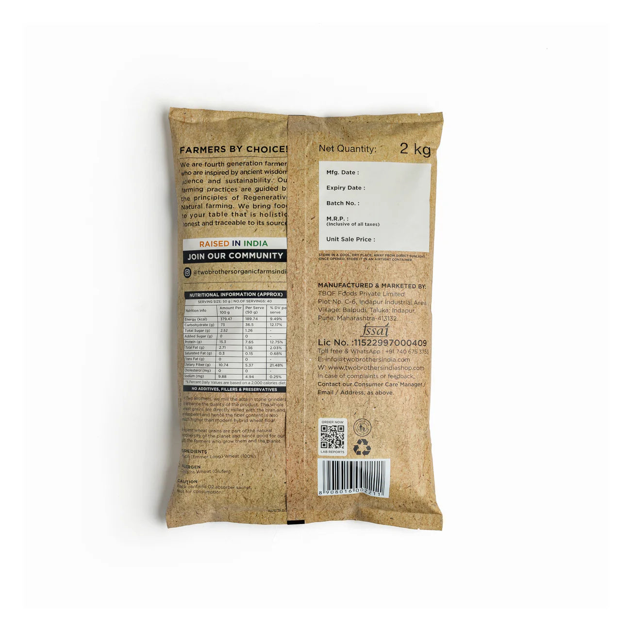 TBOF Khapli Flour 1kg