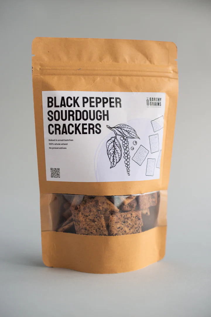 Earthy Grain - Black Pepper Sourdough Crackers