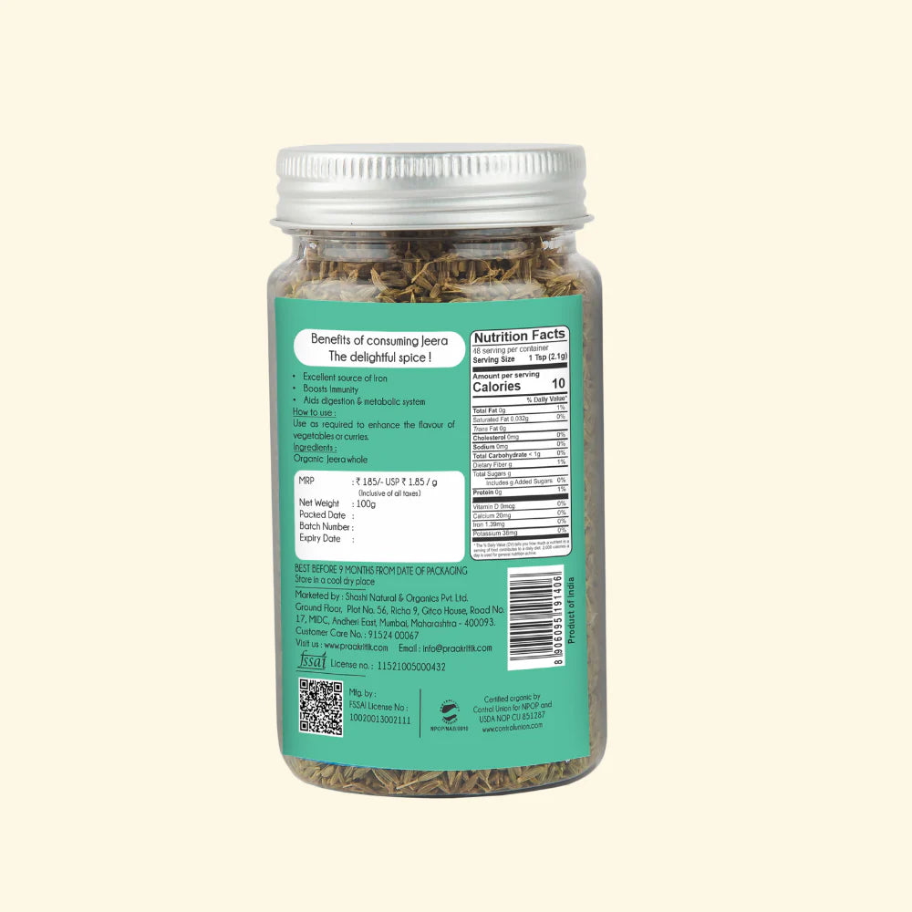 Praakritik Cumin Whole 100g