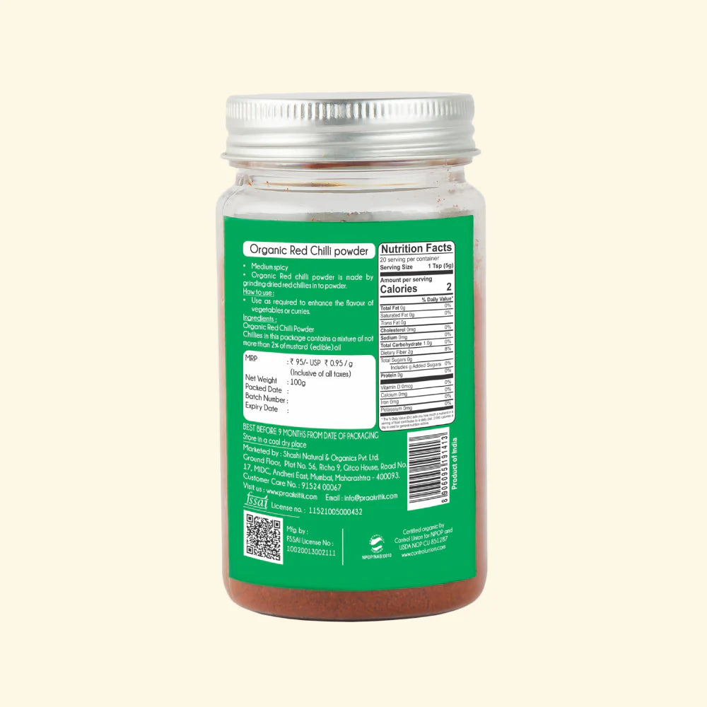 Praakritik Red Chilli Powder 100g