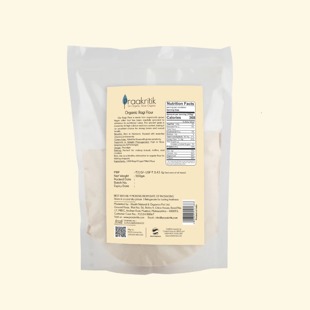 Praakritik Sprouted Ragi Flour 500g
