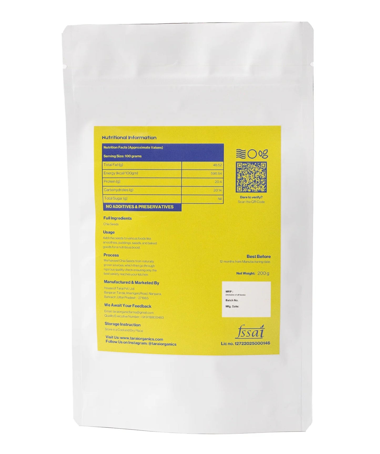Tarai Chia Seeds 200g