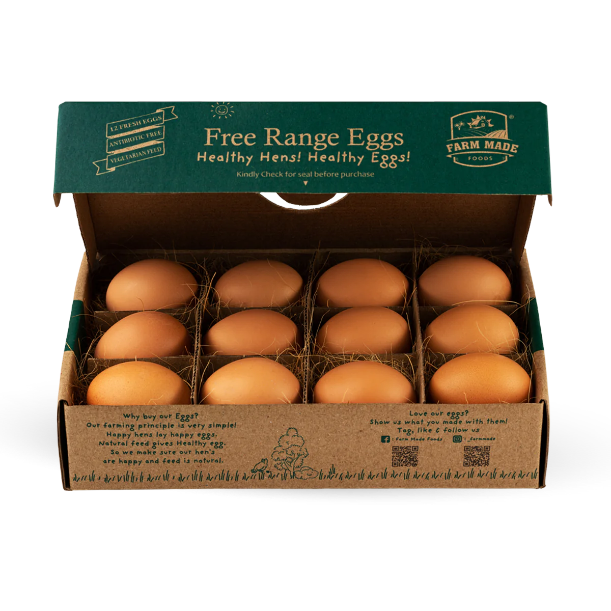 Farm Made - Free Range Eggs 12Pcs