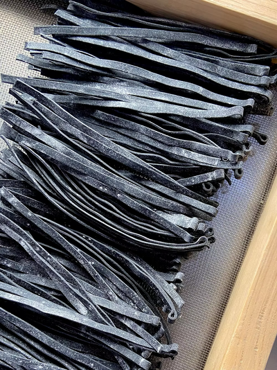 Casarecce - Hand Rolled Fettucine Charcoal 250g