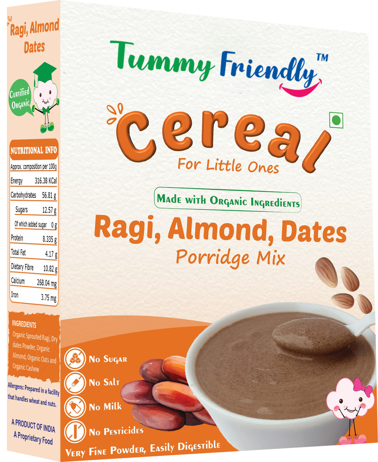 Tummy Friendly Ragi, Almond, Dates Porridge Mix