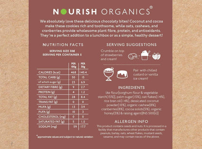 Nourish Organics - Chocolate Coconut Cookies