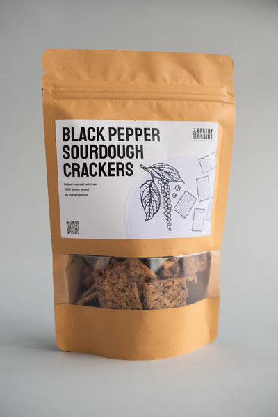Earthy Grain - Black Pepper Sourdough Crackers