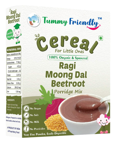 Tummy Friendly Ragi, Moong Dal, Beetroot Porridge Mix
