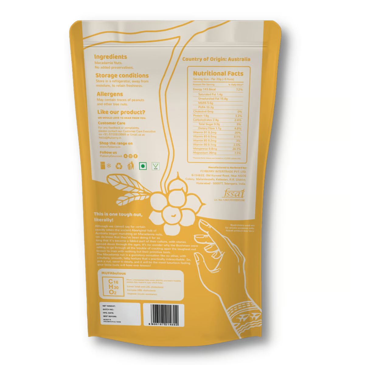 Flyberry - Macadamia Nuts 100g